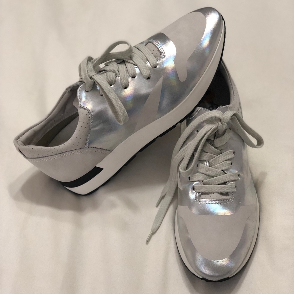 NEW Free People Kick it Aida Silver Sneakers